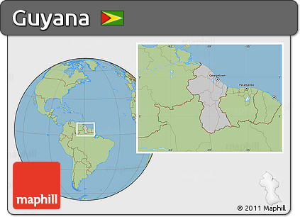 Gray Location Map of Guyana, savanna style outside