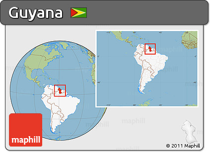 Savanna Style Location Map of Guyana, highlighted continent, within the entire continent
