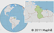 Savanna Style Location Map of Guyana, lighten, desaturated, land only
