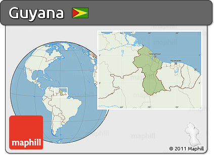 Savanna Style Location Map of Guyana, lighten, land only