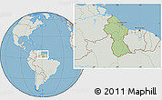 Savanna Style Location Map of Guyana, lighten, semi-desaturated, land only