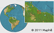Satellite Location Map of V-2 Mahaicony/Berbice
