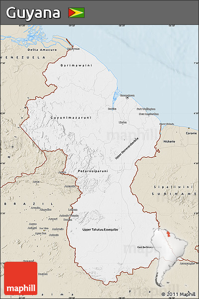 Classic Style Map of Guyana