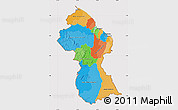 Political Map of Guyana, cropped outside