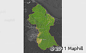 Satellite Map of Guyana, darken, desaturated