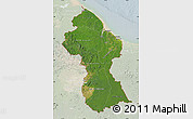 Satellite Map of Guyana, lighten