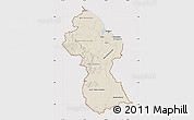 Shaded Relief Map of Guyana, cropped outside