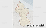 Shaded Relief Map of Guyana, lighten, semi-desaturated