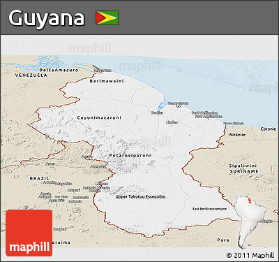 Classic Style Panoramic Map of Guyana