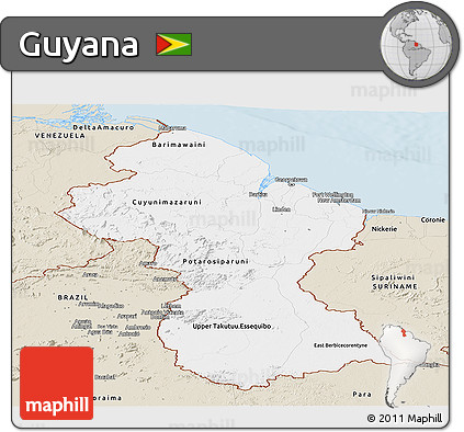 Classic Style Panoramic Map of Guyana