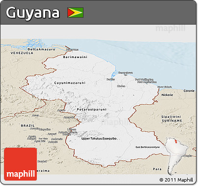 Classic Style Panoramic Map of Guyana
