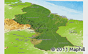 Satellite Panoramic Map of Guyana, physical outside