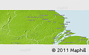 Physical Panoramic Map of II-2 Somerset And Berks