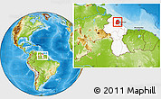 Physical Location Map of Pomeroon/supenaam, highlighted country, within the entire country