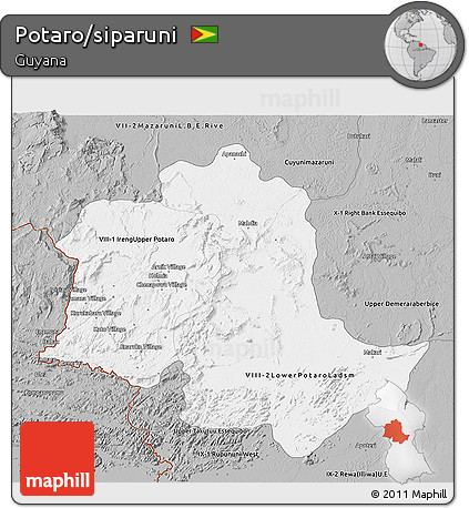 Gray 3D Map of Potaro/siparuni