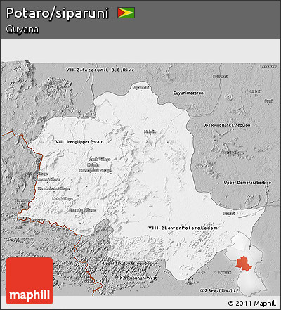 Gray 3D Map of Potaro/siparuni