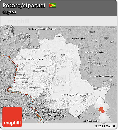 Gray 3D Map of Potaro/siparuni