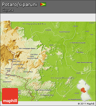 Physical 3D Map of Potaro/siparuni