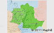 Political Shades 3D Map of Potaro/siparuni, lighten