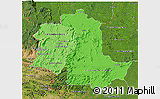 Political Shades 3D Map of Potaro/siparuni, satellite outside