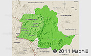 Political Shades 3D Map of Potaro/siparuni, shaded relief outside
