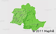 Political Shades 3D Map of Potaro/siparuni, single color outside