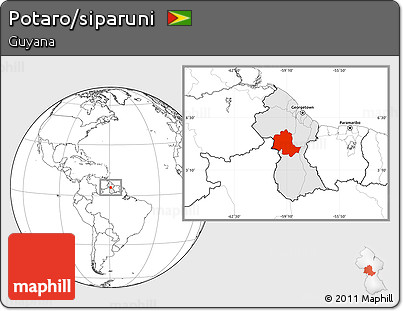 Blank Location Map of Potaro/siparuni, highlighted country
