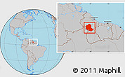 Gray Location Map of Potaro/siparuni, within the entire country