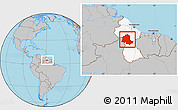 Gray Location Map of Potaro/siparuni, highlighted country, within the entire country