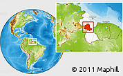 Physical Location Map of Potaro/siparuni, highlighted country, within the entire country