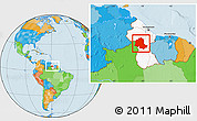 Political Location Map of Potaro/siparuni, highlighted country, within the entire country