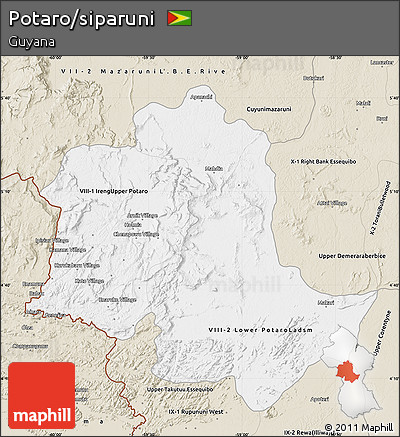Classic Style Map of Potaro/siparuni