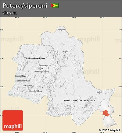 Classic Style Map of Potaro/siparuni, single color outside