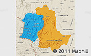 Political Map of Potaro/siparuni, shaded relief outside