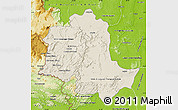 Shaded Relief Map of Potaro/siparuni, physical outside