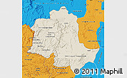 Shaded Relief Map of Potaro/siparuni, political outside