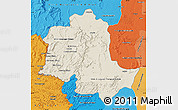 Shaded Relief Map of Potaro/siparuni, political shades outside
