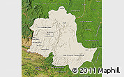 Shaded Relief Map of Potaro/siparuni, satellite outside
