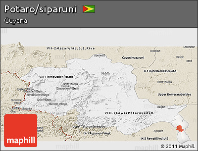 Classic Style Panoramic Map of Potaro/siparuni