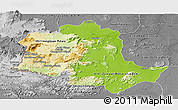 Physical Panoramic Map of Potaro/siparuni, desaturated