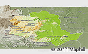 Physical Panoramic Map of Potaro/siparuni, semi-desaturated