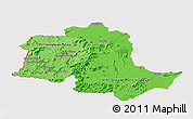 Political Shades Panoramic Map of Potaro/siparuni, cropped outside