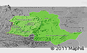 Political Shades Panoramic Map of Potaro/siparuni, desaturated