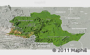 Satellite Panoramic Map of Potaro/siparuni, lighten, semi-desaturated