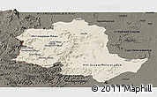 Shaded Relief Panoramic Map of Potaro/siparuni, darken