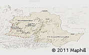 Shaded Relief Panoramic Map of Potaro/siparuni, lighten