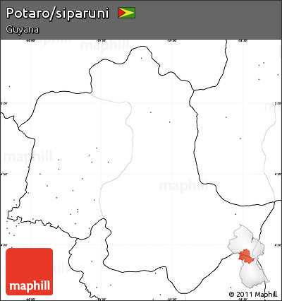Blank Simple Map of Potaro/siparuni, no labels
