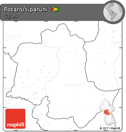 Blank Simple Map of Potaro/siparuni, no labels