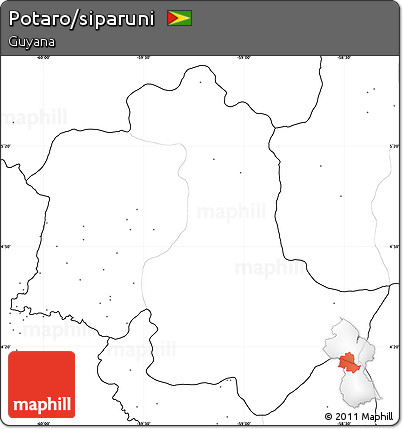 Blank Simple Map of Potaro/siparuni, no labels