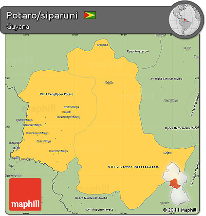 Savanna Style Simple Map of Potaro/siparuni
